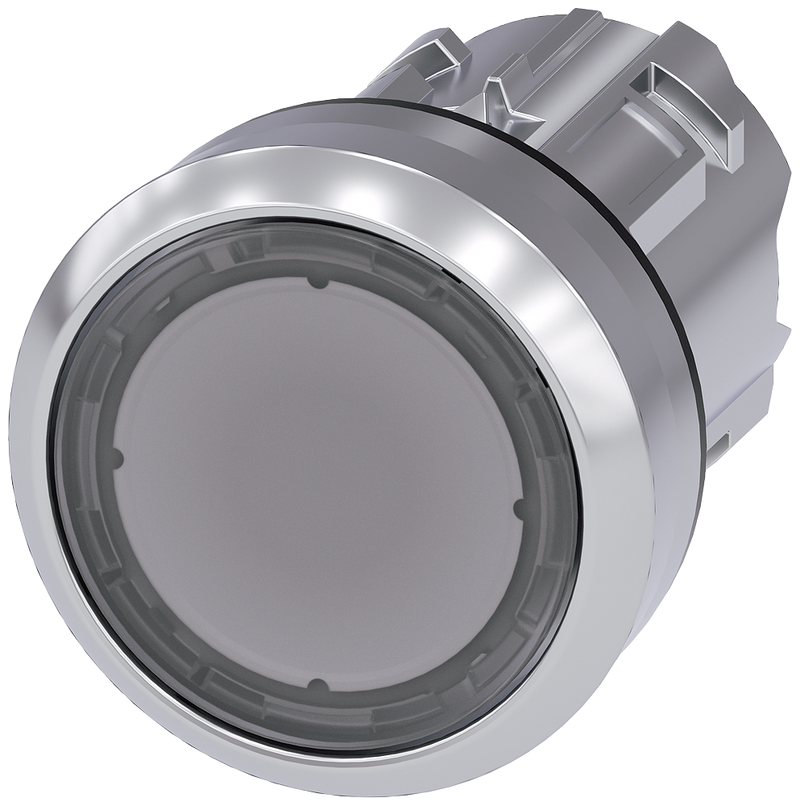 SIEMENS 3SU1051-0AB70-0AA0 Pushbutton, illuminated, 22 mm, round, metal, high gloss, clear, button