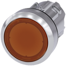 SIEMENS 3SU1051-0AB00-0AA0 Pushbutton, illuminated, 22 mm, round, metal, high gloss, amber, button