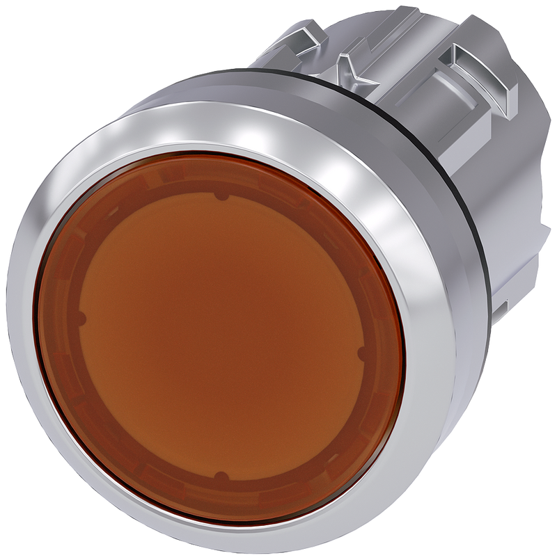 SIEMENS 3SU1051-0AB00-0AA0 Pushbutton, illuminated, 22 mm, round, metal, high gloss, amber, button