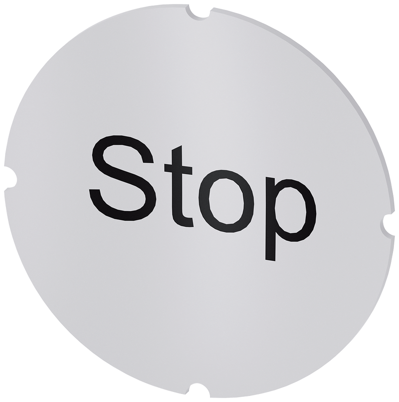SIEMENS 3SU1900-0AB71-0DS0 Inscription plate for illuminated pushbutton, round, milky, labeling: Stop