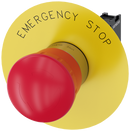 SIEMENS 3SU1150-1HB20-1CG0 Emergency stop mushroom pushbutton, 22 mm, round, metal, high gloss, red, 1 NC