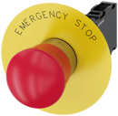 SIEMENS 3SU1150-1HB20-1FG0 Emergency stop mushroom pushbutton, 22 mm, round, metal, high gloss, red, 1 NO + 1 NC
