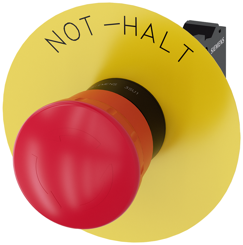 SIEMENS 3SU1100-1HB20-3CH0 Emergency stop mushroom pushbutton, 22 mm, round, plastic, red, 1 NC