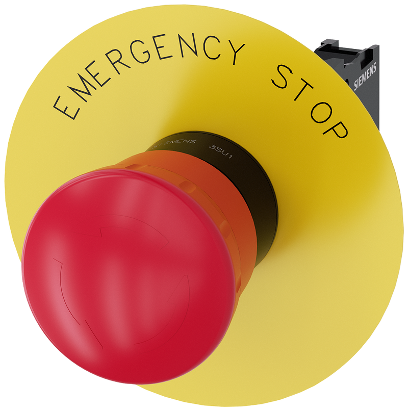 SIEMENS 3SU1100-1HB20-1CG0 Emergency stop mushroom pushbutton, 22 mm, round, plastic, red, 1 NC