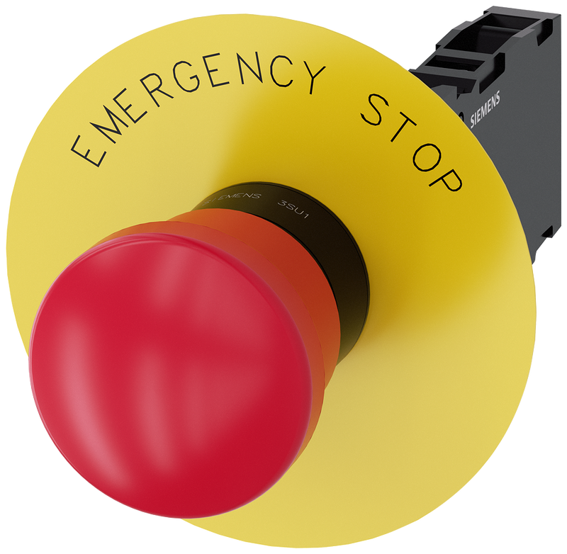 SIEMENS 3SU1100-1HA20-1FG0 Emergency stop mushroom pushbutton, 22 mm, round, plastic, red, 1 NO + 1 NC