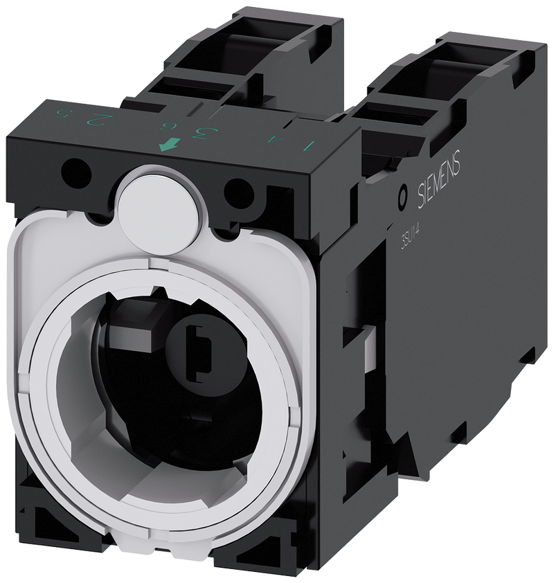 SIEMENS 3SU1501-1AG60-1LA0 Holder for 3 modules, 1 NO + 1 NC, 1 NO + 1 NC, LED module, white, 6-24 V AC/DC