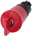 SIEMENS 3SU1000-1HQ20-0AA0 Emergency stop mushroom pushbutton, 22 mm, round, plastic, red, with O.M.R. lock