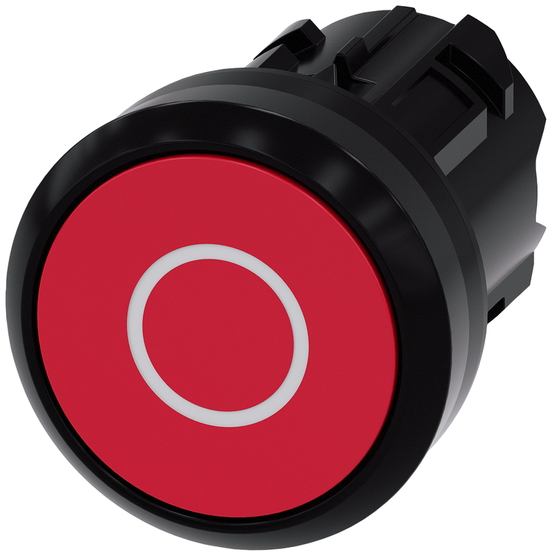 SIEMENS 3SU1000-0AB20-0AD0 Pushbutton, 22 mm, round, plastic, red, labeling: O, button