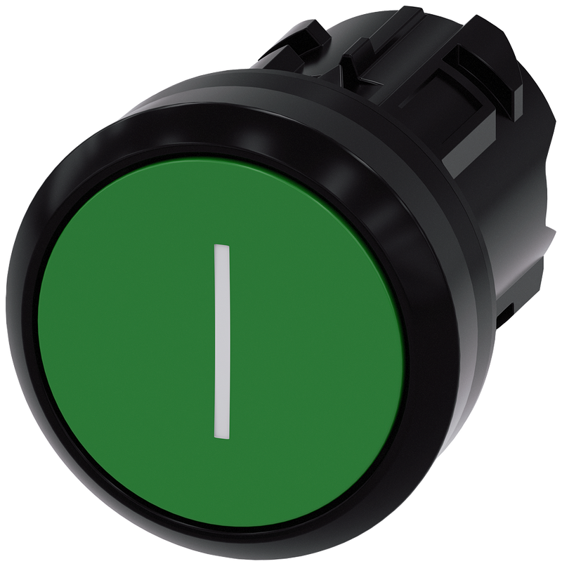 SIEMENS 3SU1000-0AB40-0AC0 Pushbutton, 22 mm, round, plastic, green, labeling: I, button