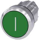 SIEMENS 3SU1050-0AB40-0AC0 Pushbutton, 22 mm, round, metal, high gloss, green, labeling: I, button
