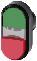 SIEMENS 3SU1000-3BB42-0AA0 Twin pushbutton, 22 mm, round, plastic, green, red