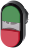 SIEMENS 3SU1000-3BB42-0AA0 Twin pushbutton, 22 mm, round, plastic, green, red