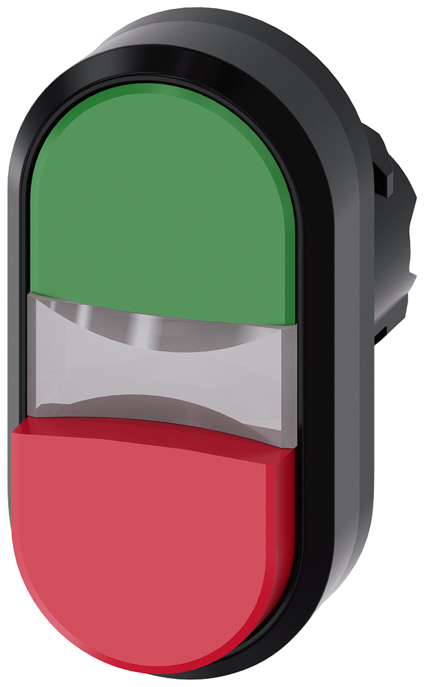 SIEMENS 3SU1000-3BB42-0AA0 Twin pushbutton, 22 mm, round, plastic, green, red