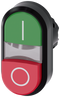 SIEMENS 3SU1000-3BB42-0AK0 Twin pushbutton, 22 mm, round, plastic, green: I, red: O