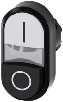 SIEMENS 3SU1001-3BB61-0AK0 Twin pushbutton, illuminated, 22 mm, round, plastic, white: I, black: O