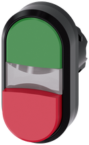 SIEMENS 3SU1001-3BB42-0AA0 Twin pushbutton, illuminated, 22 mm, round, plastic, green, red