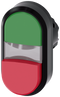 SIEMENS 3SU1001-3BB42-0AA0 Twin pushbutton, illuminated, 22 mm, round, plastic, green, red