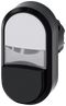 SIEMENS 3SU1001-3BB61-0AA0 Twin pushbutton, illuminated, 22 mm, round, plastic, white, black