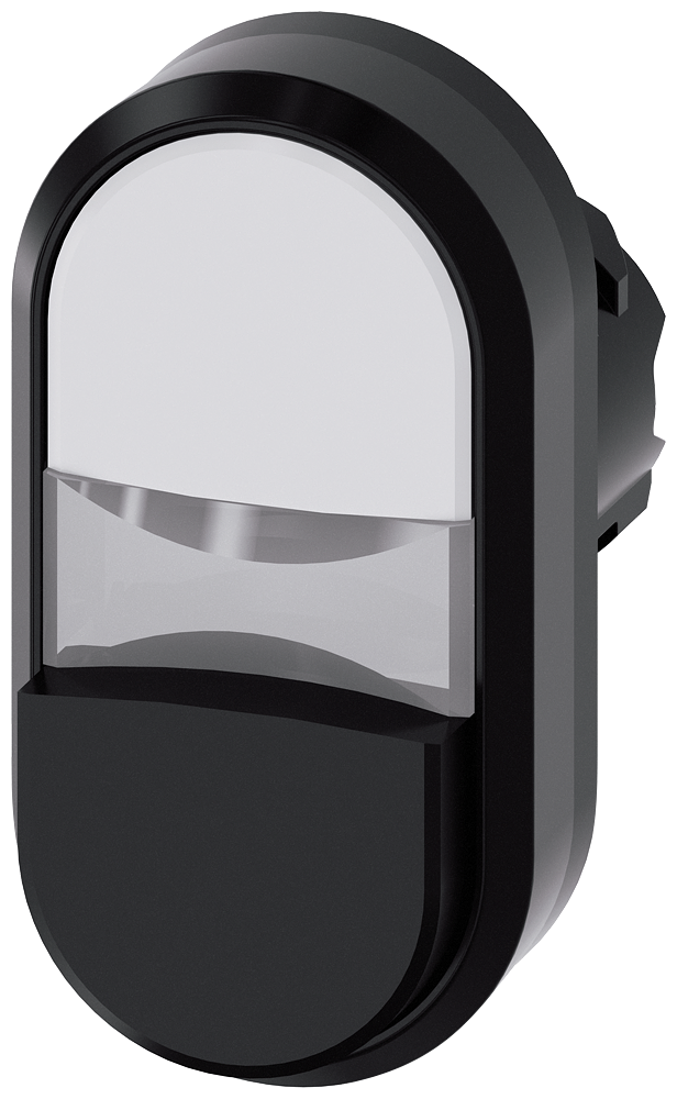 SIEMENS 3SU1001-3BB61-0AA0 Twin pushbutton, illuminated, 22 mm, round, plastic, white, black