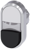 SIEMENS 3SU1051-3BB61-0AA0 Twin pushbutton, illuminated, 22 mm, round, metal, high gloss, white, black
