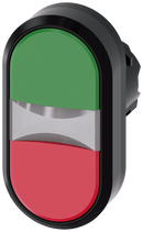 SIEMENS 3SU1000-3AB42-0AA0 Twin pushbutton, 22 mm, round, plastic, green, red