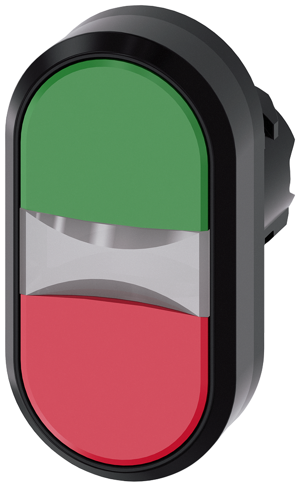 SIEMENS 3SU1000-3AB42-0AA0 Twin pushbutton, 22 mm, round, plastic, green, red