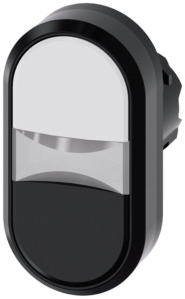 SIEMENS 3SU1000-3AB61-0AA0 Twin pushbutton, 22 mm, round, plastic, white, black