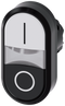 SIEMENS 3SU1000-3AB61-0AK0 Twin pushbutton, 22 mm, round, plastic, white: I, black: O