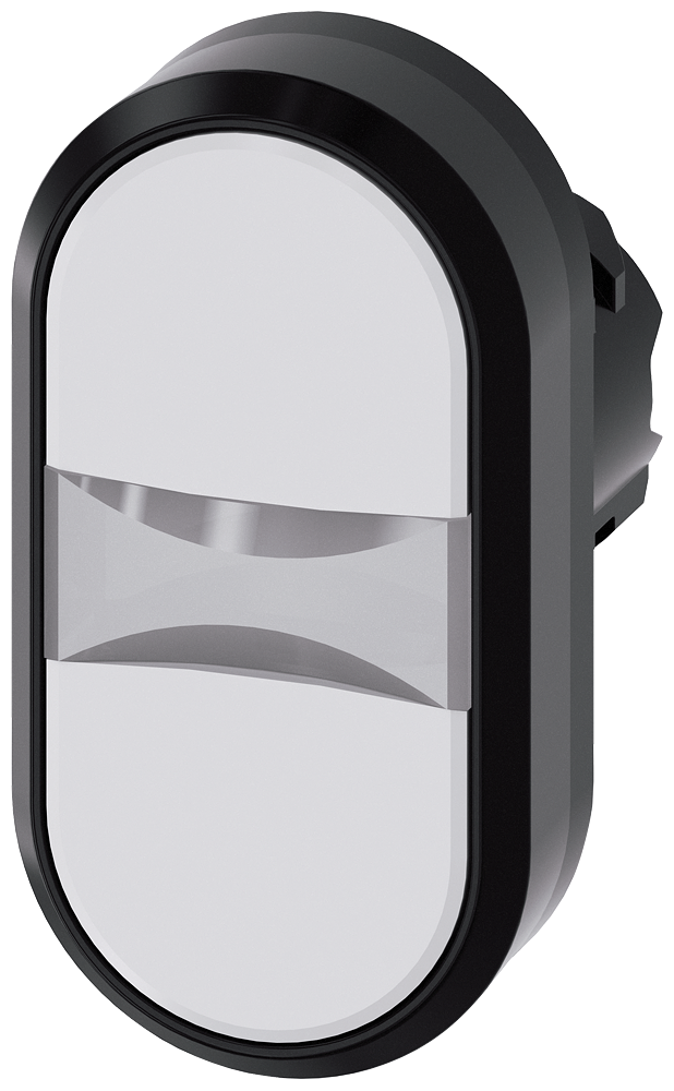 SIEMENS 3SU1000-3AB66-0AA0 Twin pushbutton, 22 mm, round, plastic, white, white