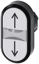 SIEMENS 3SU1000-3AB66-0AN0 Twin pushbutton, 22 mm, round, plastic, white: arrow top, white: arrow bottom