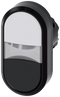 SIEMENS 3SU1001-3AB61-0AA0 Twin pushbutton, illuminated, 22 mm, round, plastic, white, black