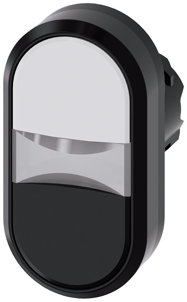 SIEMENS 3SU1001-3AB61-0AA0 Twin pushbutton, illuminated, 22 mm, round, plastic, white, black