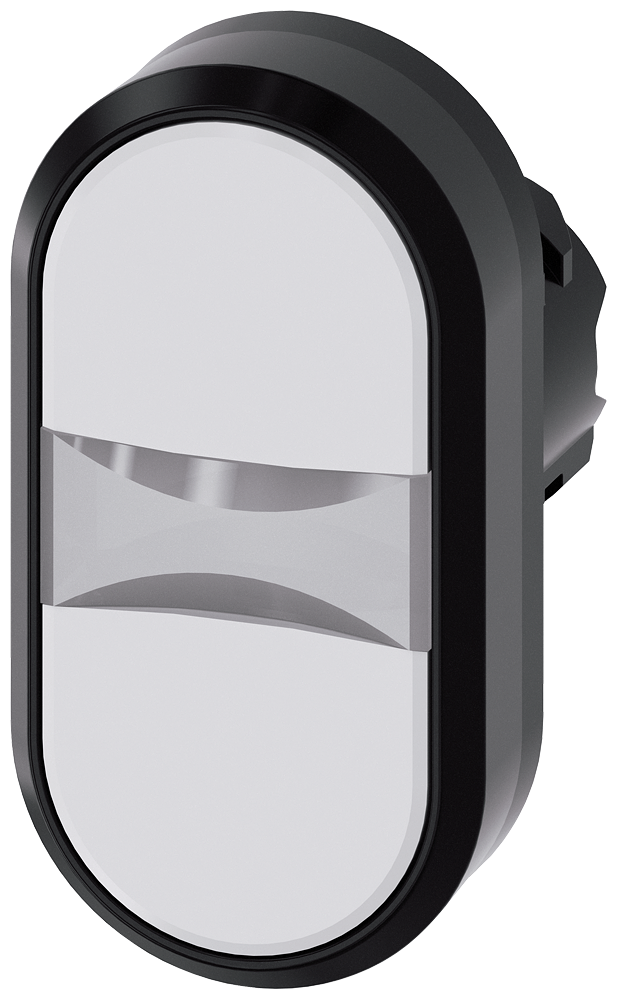 SIEMENS 3SU1001-3AB66-0AA0 Twin pushbutton, illuminated, 22 mm, round, plastic, white, white