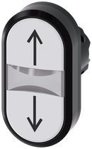 SIEMENS 3SU1001-3AB66-0AN0 Twin pushbutton, illuminated, 22 mm, round, plastic, white: arrow top/bottom
