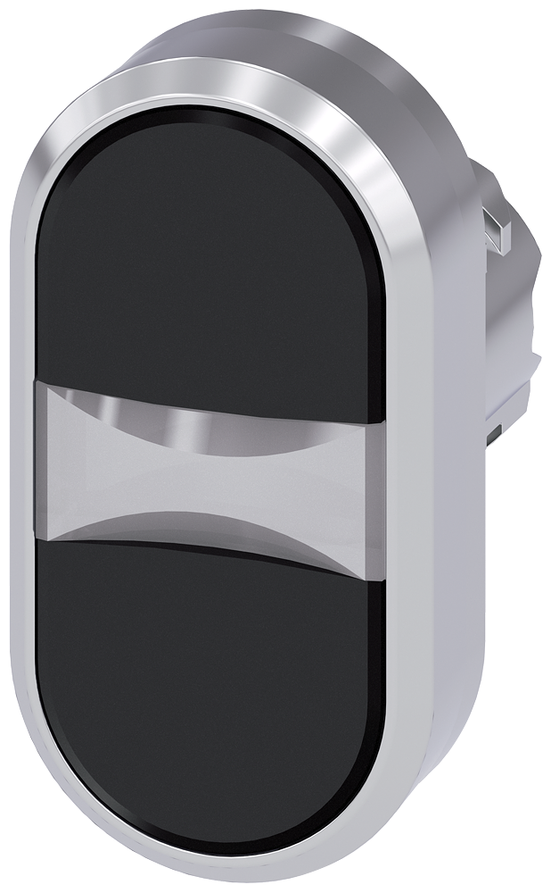SIEMENS 3SU1050-3AB11-0AA0 Twin pushbutton, 22 mm, round, metal, high gloss, black, black
