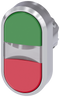 SIEMENS 3SU1050-3AB42-0AA0 Twin pushbutton, 22 mm, round, metal, high gloss, green, red