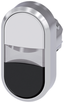 SIEMENS 3SU1050-3AB61-0AA0 Twin pushbutton, 22 mm, round, metal, high gloss, white, black