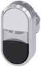 SIEMENS 3SU1050-3AB61-0AA0 Twin pushbutton, 22 mm, round, metal, high gloss, white, black