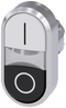 SIEMENS 3SU1050-3AB61-0AK0 Twin pushbutton, 22 mm, round, metal, high gloss, white: I, black: O