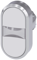 SIEMENS 3SU1050-3AB66-0AA0 Twin pushbutton, 22 mm, round, metal, high gloss, white, white