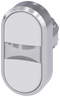 SIEMENS 3SU1050-3AB66-0AA0 Twin pushbutton, 22 mm, round, metal, high gloss, white, white