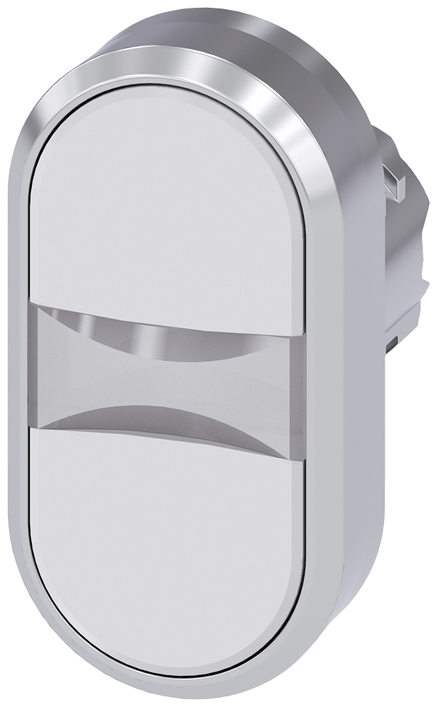 SIEMENS 3SU1050-3AB66-0AA0 Twin pushbutton, 22 mm, round, metal, high gloss, white, white