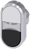 SIEMENS 3SU1051-3AB61-0AA0 Twin pushbutton, illuminated, 22 mm, round, metal, high gloss, white, black