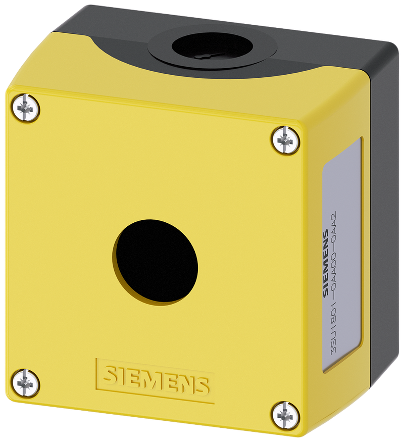 SIEMENS 3SU1801-0AA00-0AA2 Enclosure for command devices, 22 mm, round, plastic, yellow, 1 command point