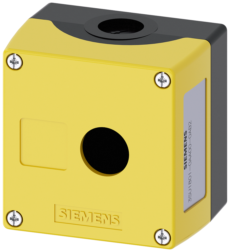 SIEMENS 3SU1801-0AA00-0AB2 Enclosure for command devices, 22 mm, round, plastic, yellow, 1 command point