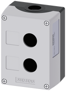 SIEMENS 3SU1802-0AA00-0AB1 Enclosure for command devices, 22 mm, round, plastic, gray, 2 command points