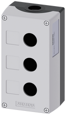 SIEMENS 3SU1803-0AA00-0AB1 Enclosure for command devices, 22 mm, round, plastic, gray, 3 command points