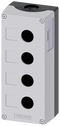 SIEMENS 3SU1804-0AA00-0AB1 Enclosure for command devices, 22 mm, round, plastic, gray, 4 command points