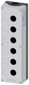 SIEMENS 3SU1806-0AA00-0AB1 Enclosure for command devices, 22 mm, round, plastic, gray, 6 command points