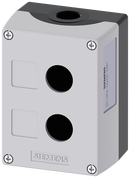 SIEMENS 3SU1852-0AA00-0AB1 Enclosure for command devices, 22 mm, round, metal, gray, 2 command points